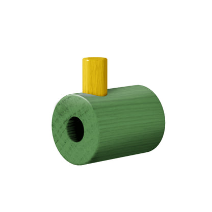 Wooden Wall Hook by Moebe - Green / Yellow Lacquered Oak