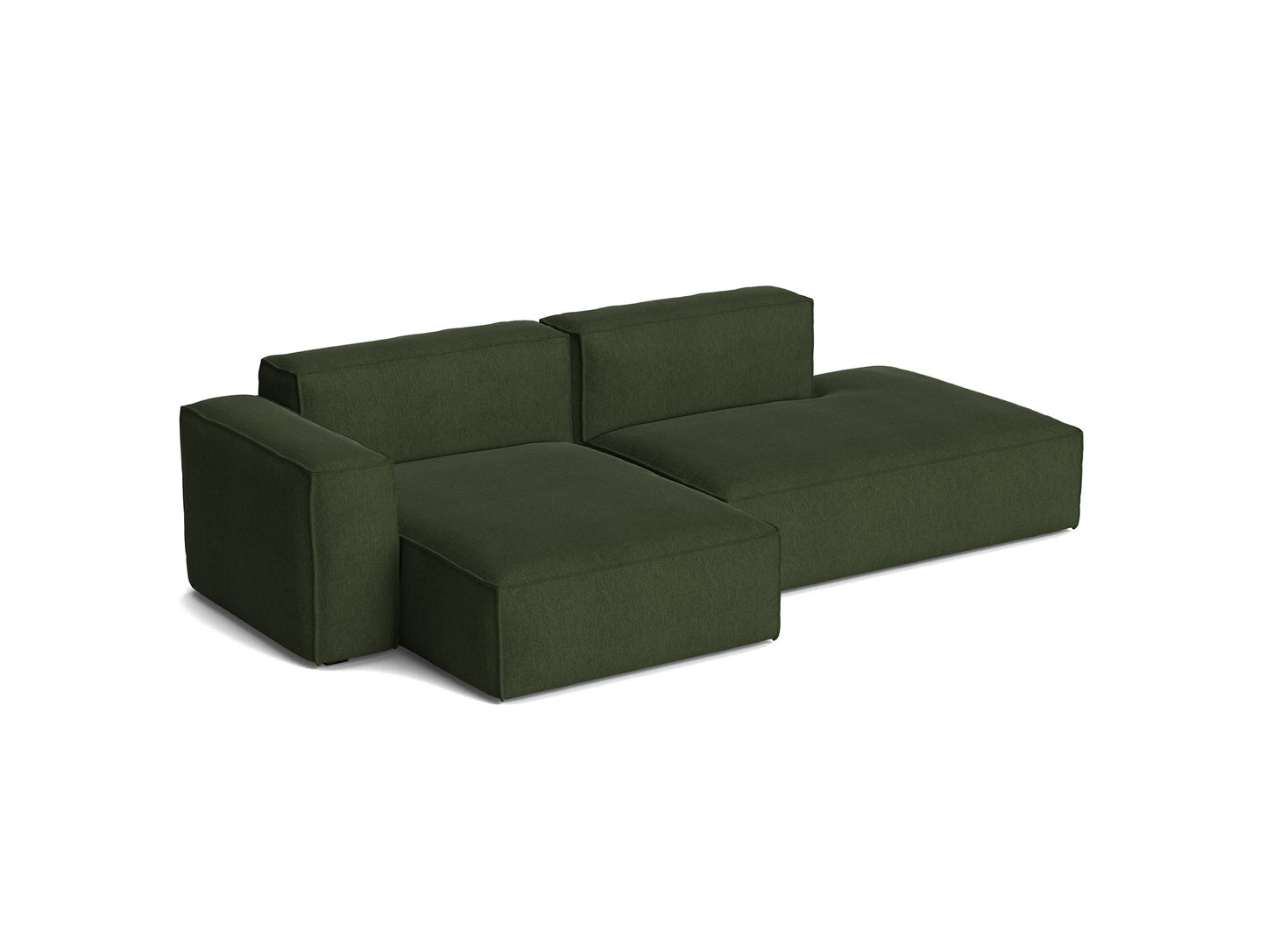 Mags Soft 2.5 Seater Sofa (Low Armrest) with Removable Cover by HAY - Combination 3 Left Armrest / Turf Dark Green