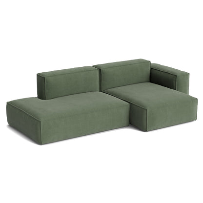 Mags Soft 2.5 Seater Sofa (Low Armrest) with Removable Cover by HAY - Combination 3 Right Armrest / Linara 100