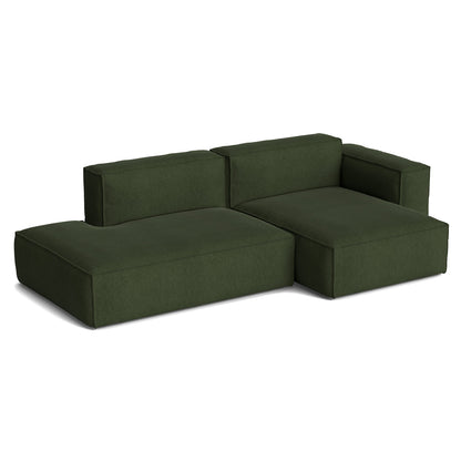 Mags Soft 2.5 Seater Sofa (Low Armrest) with Removable Cover by HAY - Combination 3 Right Armrest / Turf Dark Green