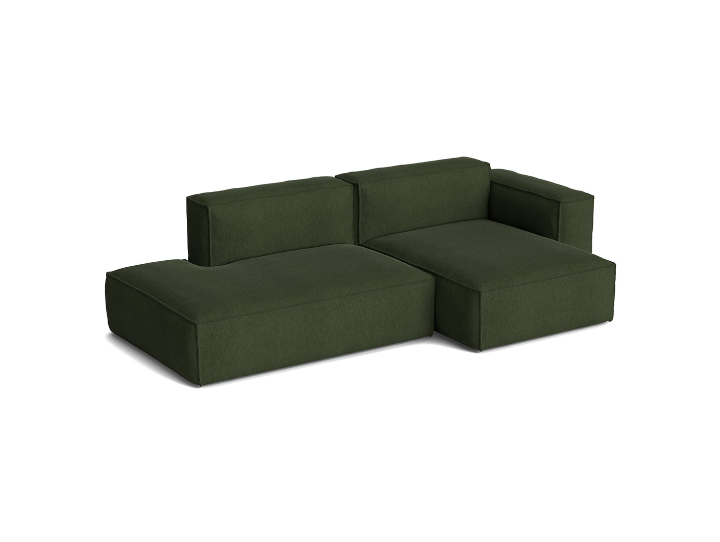 Mags Soft 2.5 Seater Sofa (Low Armrest) with Removable Cover by HAY - Combination 3 Right Armrest / Turf Dark Green