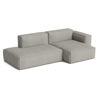 Mags Soft 2.5 Seater Sofa (Low Armrest) with Removable Cover by HAY - Combination 3 Right Armrest / Turf Light Grey
