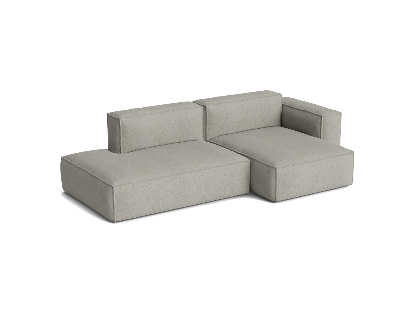 Mags Soft 2.5 Seater Sofa (Low Armrest) with Removable Cover by HAY - Combination 3 Right Armrest / Turf Light Grey