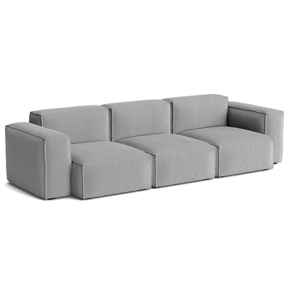 Mags Soft 3 Seater Sofa (Low Armrest) with Removable Cover by HAY - Combination 1 / Steelcut Trio 124