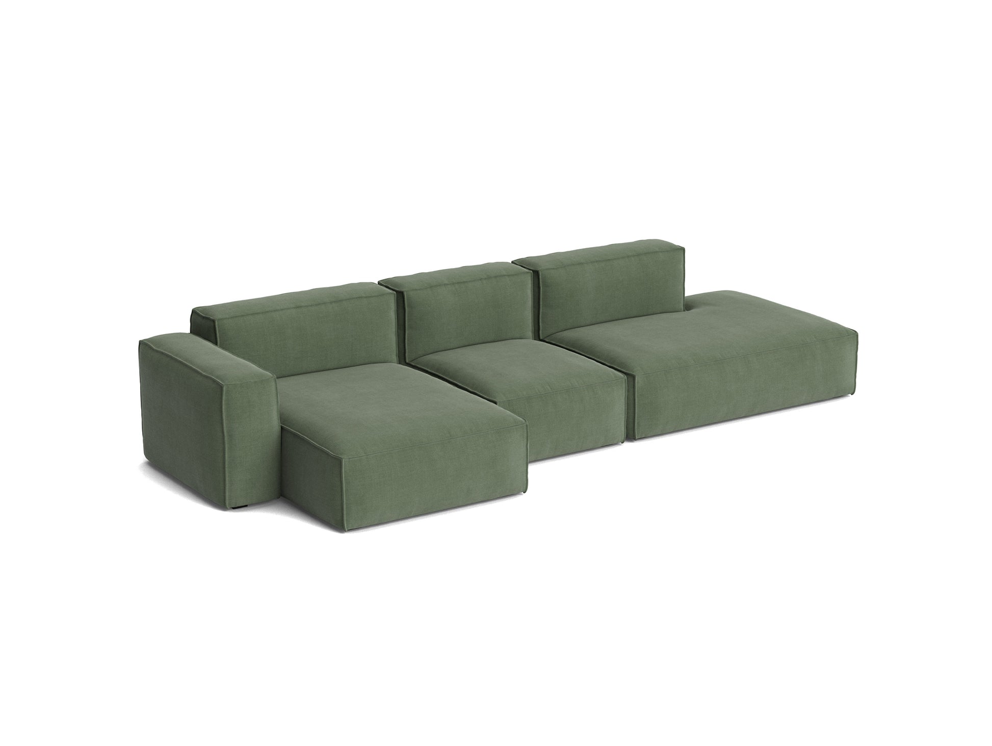 Mags Soft 3 Seater Sofa (Low Armrest) with Removable Cover by HAY - Combination 4 Left / Linara 100