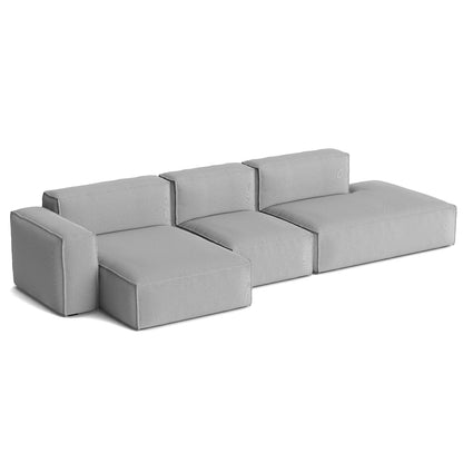 Mags Soft 3 Seater Sofa (Low Armrest) with Removable Cover by HAY - Combination 4 Left / Steelcut Trio 124