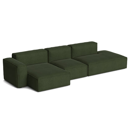 Mags Soft 3 Seater Sofa (Low Armrest) with Removable Cover by HAY - Combination 4 Left / Turf Dark Green