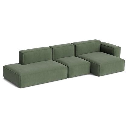 Mags Soft 3 Seater Sofa (Low Armrest) with Removable Cover by HAY - Combination 4 Right / Linara 100