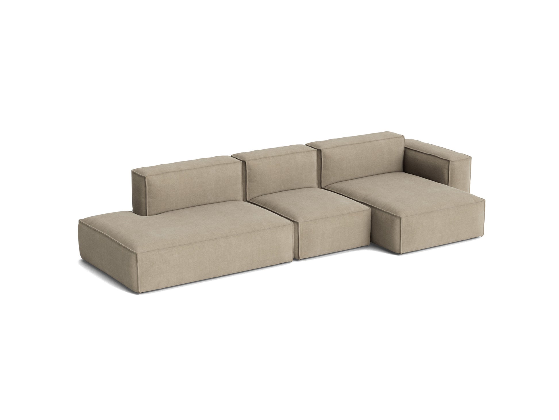 Mags Soft 3 Seater Sofa (Low Armrest) with Removable Cover by HAY - Combination 4 Right / Linara 216