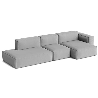 Mags Soft 3 Seater Sofa (Low Armrest) with Removable Cover by HAY - Combination 4 Right / Steelcut Trio 124