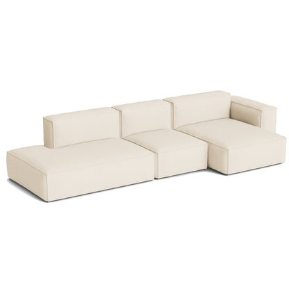 Mags Soft 3 Seater Sofa (Low Armrest) with Removable Cover by HAY - Combination 4 Right / Turf Cream