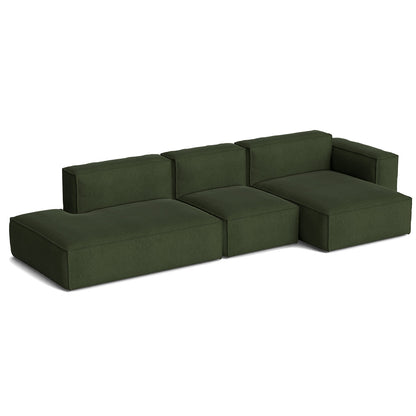 Mags Soft 3 Seater Sofa (Low Armrest) with Removable Cover by HAY - Combination 4 Right / Turf Dark Green