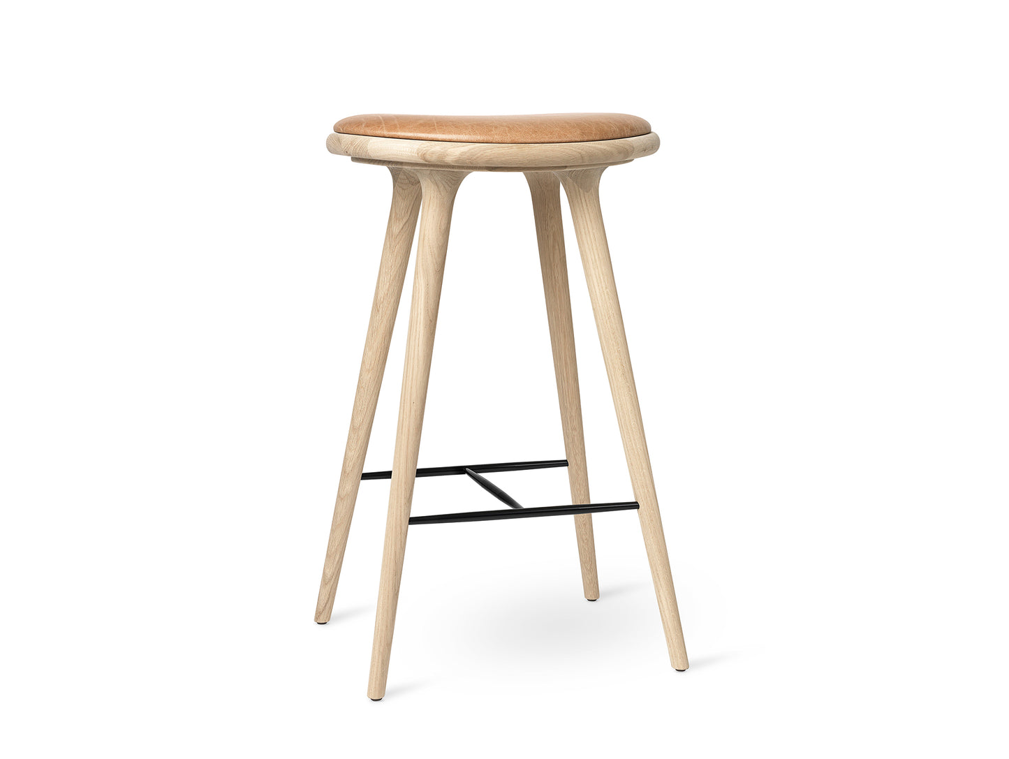 Mater High Stool - Soaped Oak Base / Pista Sand Leather Seat