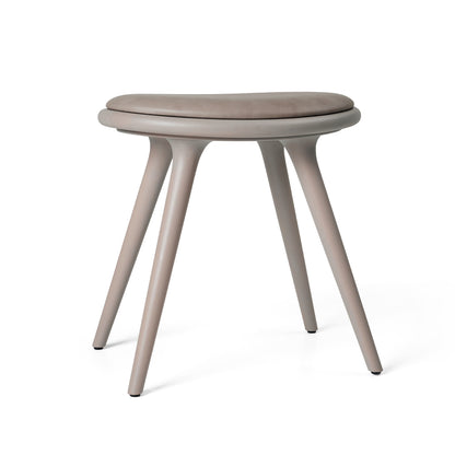 Mater Low Stool - Grey Stained Beech Base / Burned Grey Nuance Leather Seat