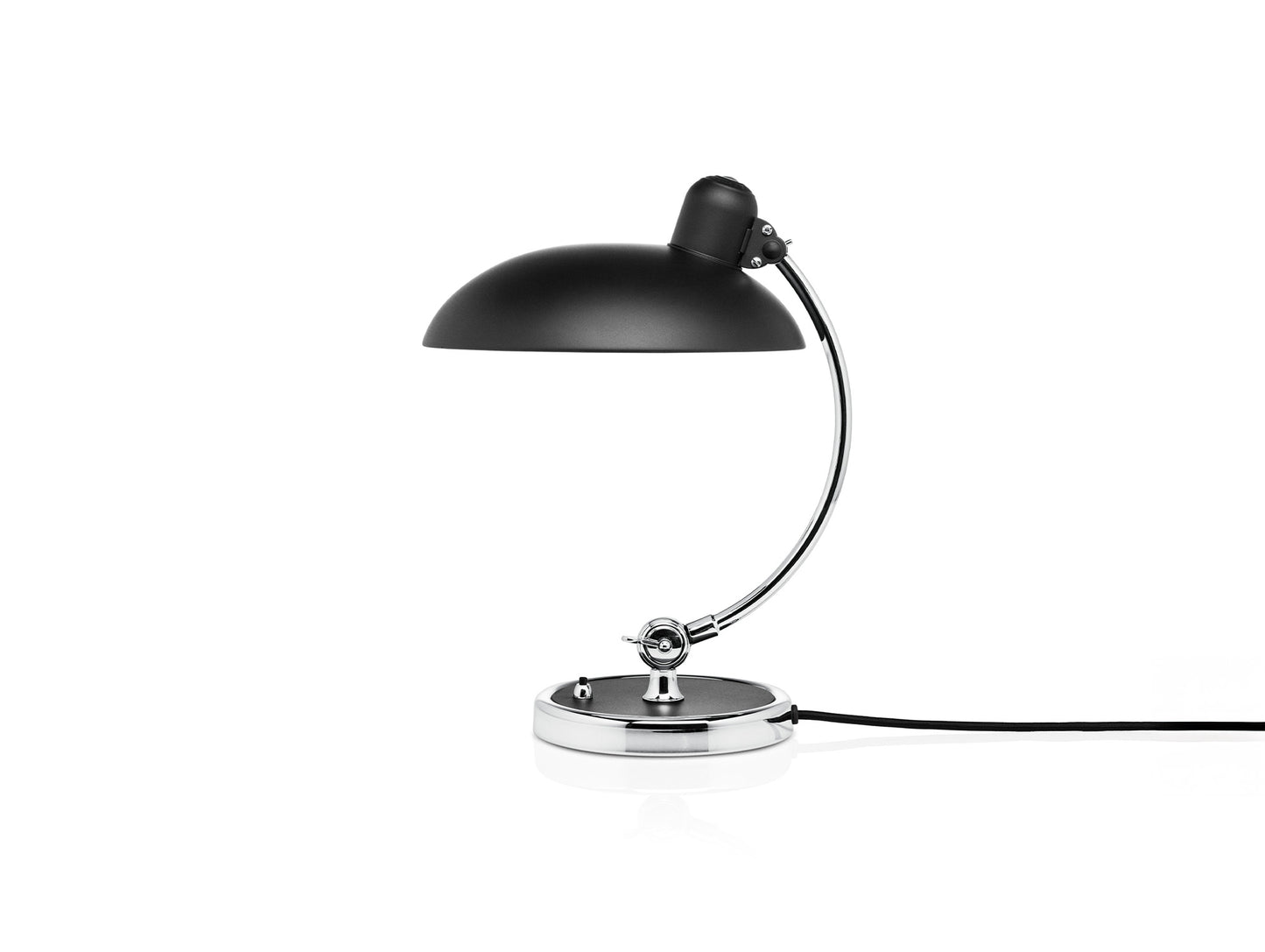 Kaiser Idell Luxus Table Lamp by Fritz Hansen - Matt Black Shade with Chrome Base
