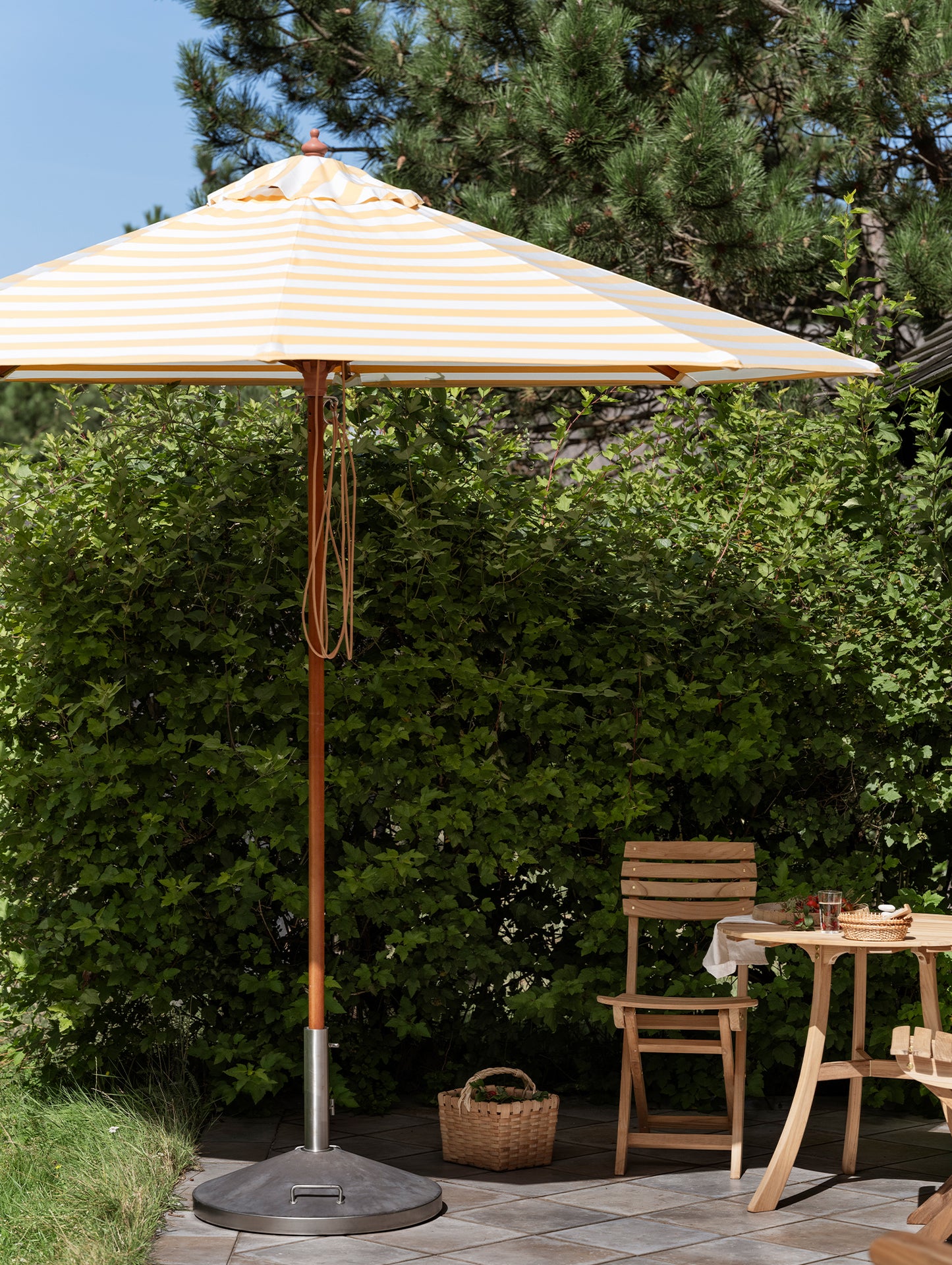 Golden Yellow Messina Striped Umbrella by Skagerak