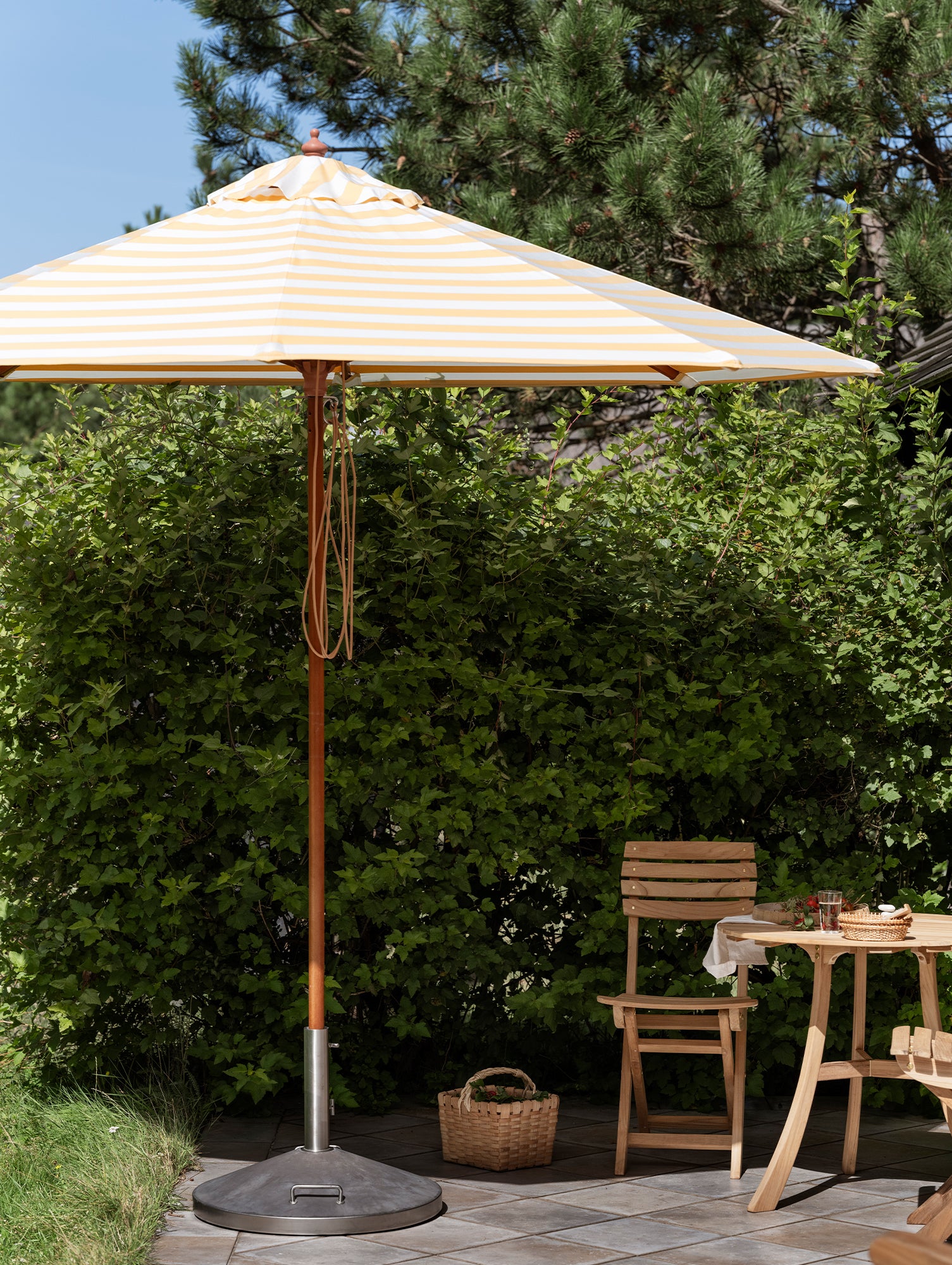 Golden Yellow Messina Striped Umbrella by Skagerak