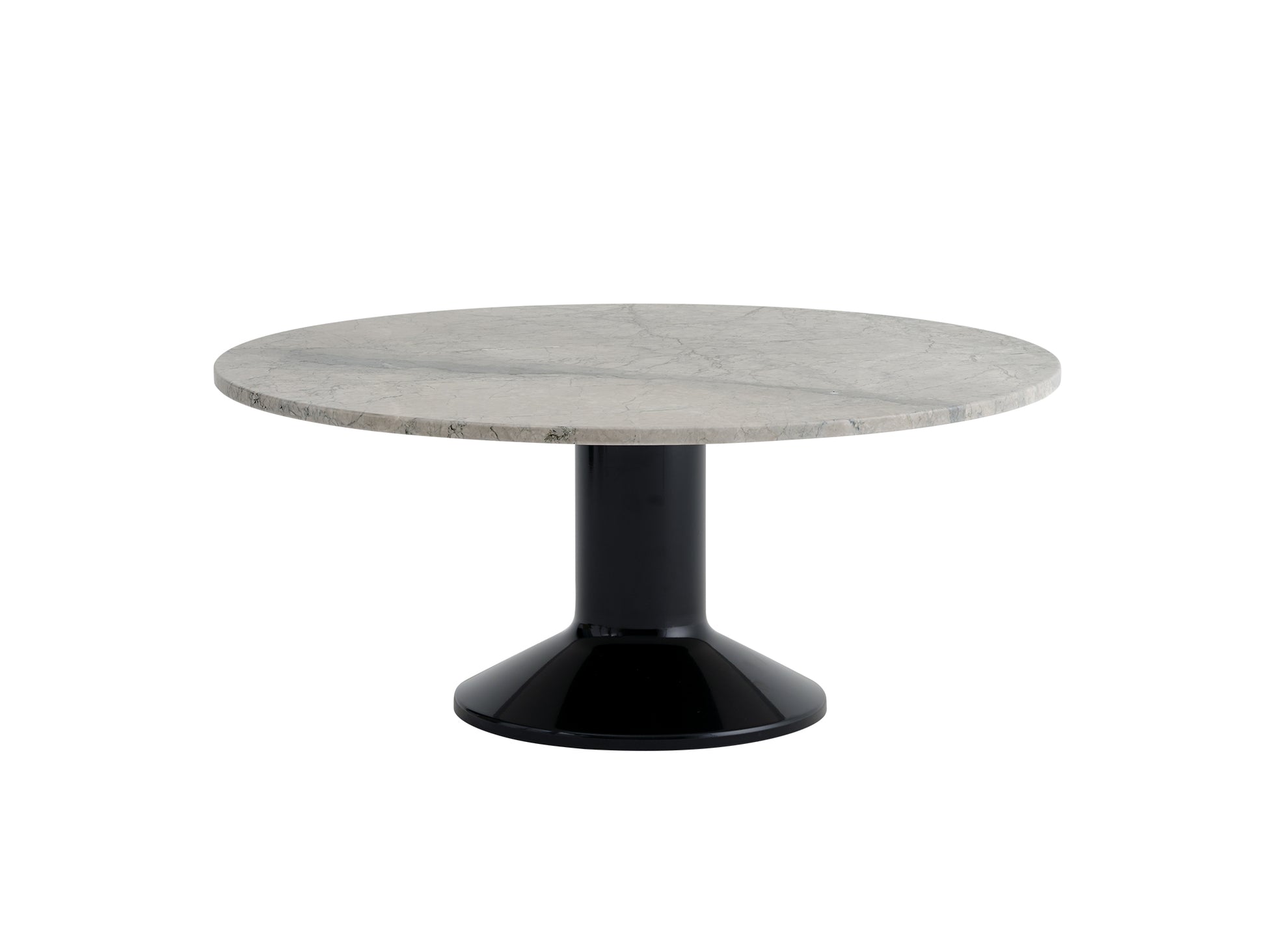 Midst Coffee Table by Muuto - Grey Marble Tabletop / Black Steel Base