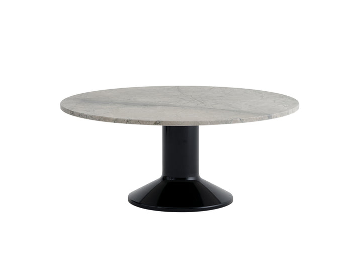 Midst Coffee Table by Muuto - Grey Marble Tabletop / Black Steel Base