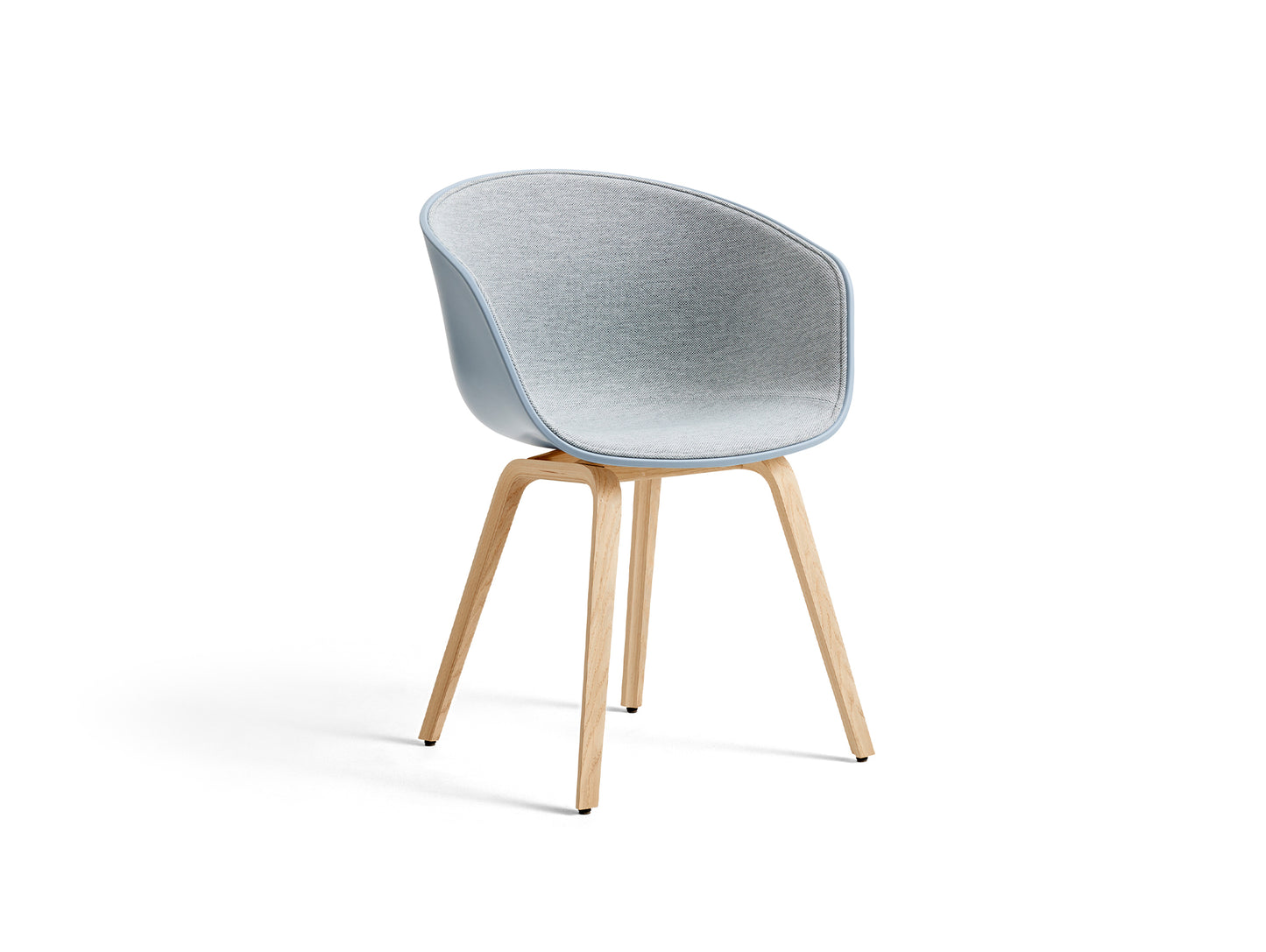 About A Chair AAC 22 - Front Upholstery by HAY - Slate Blue 2.0 + Mode 002 Shell / Lacquered Oak Base