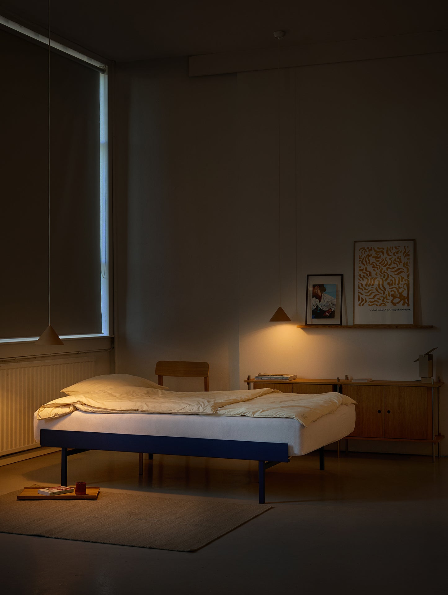 Bed 90 - 180 cm (High) by Moebe- Cobalt Blue