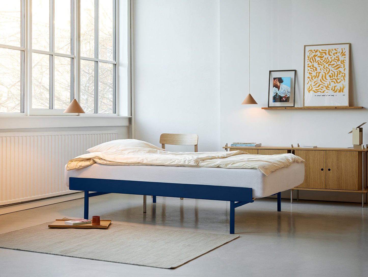 Bed 90 - 180 cm (High) by Moebe- Cobalt Blue