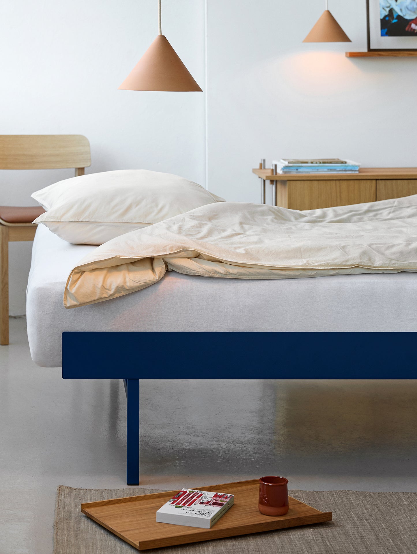 Bed 90 - 180 cm (High) by Moebe- Cobalt Blue