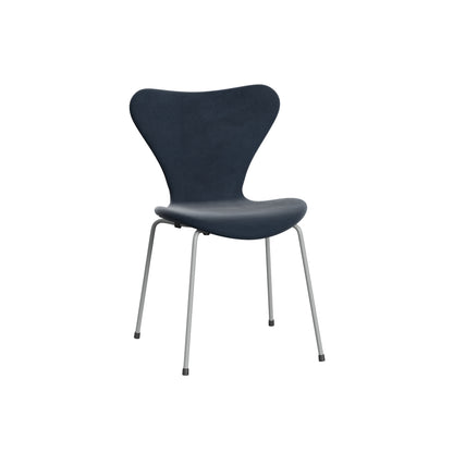 Series 7™ 3107 Dining Chair (Fully Upholstered) by Fritz Hansen - Nine Grey Steel / Belfast Grey Blue