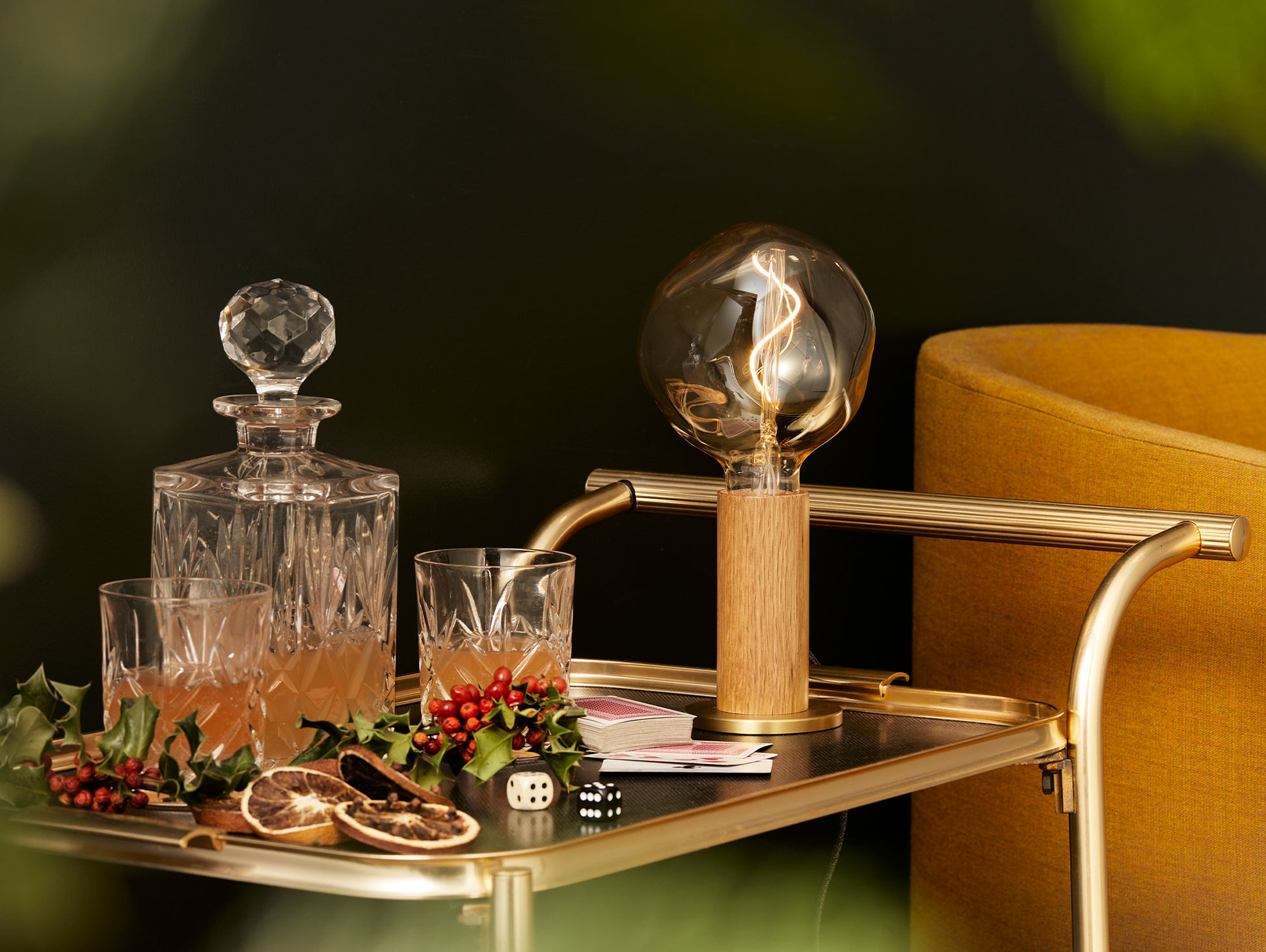 Oak Knuckle Table Lamp