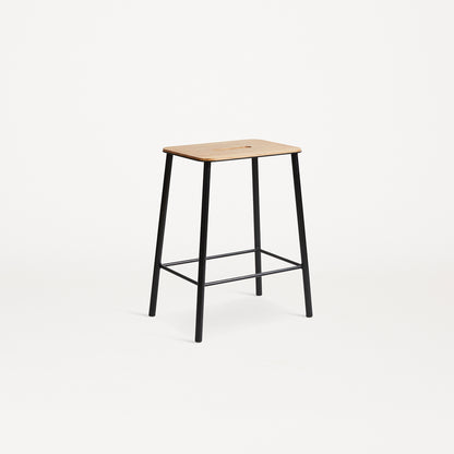 Adam Stool by Frama - Oak Top / Black Powder Coated Steel Frame