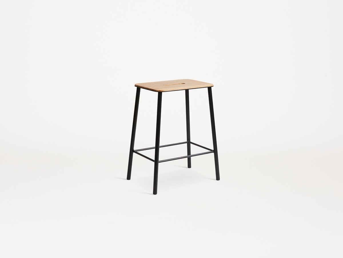Adam Stool by Frama - Oak Top / Black Powder Coated Steel Frame