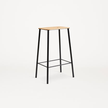 Adam Stool by Frama - Oak Top / Black Powder Coated Steel Frame
