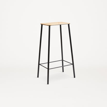 Adam Stool by Frama - Oak Top / Black Powder Coated Steel Frame
