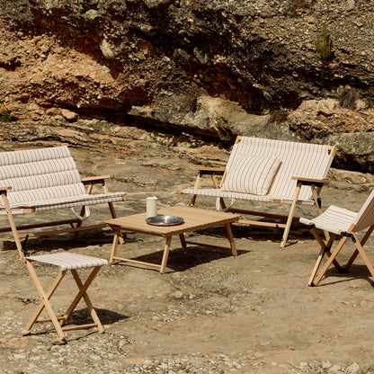 Outdoor Market Folding Sofa by HAY - Beige with Red Stripe