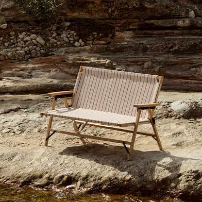 Outdoor Market Folding Sofa by HAY - Beige with Red Stripe