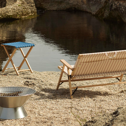 Outdoor Market Folding Sofa by HAY - Beige with Red Stripe