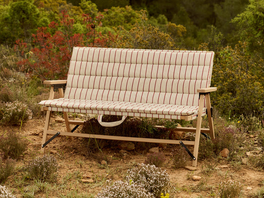 Outdoor Market Folding Sofa Cushion by HAY - Beige with Red Stripe