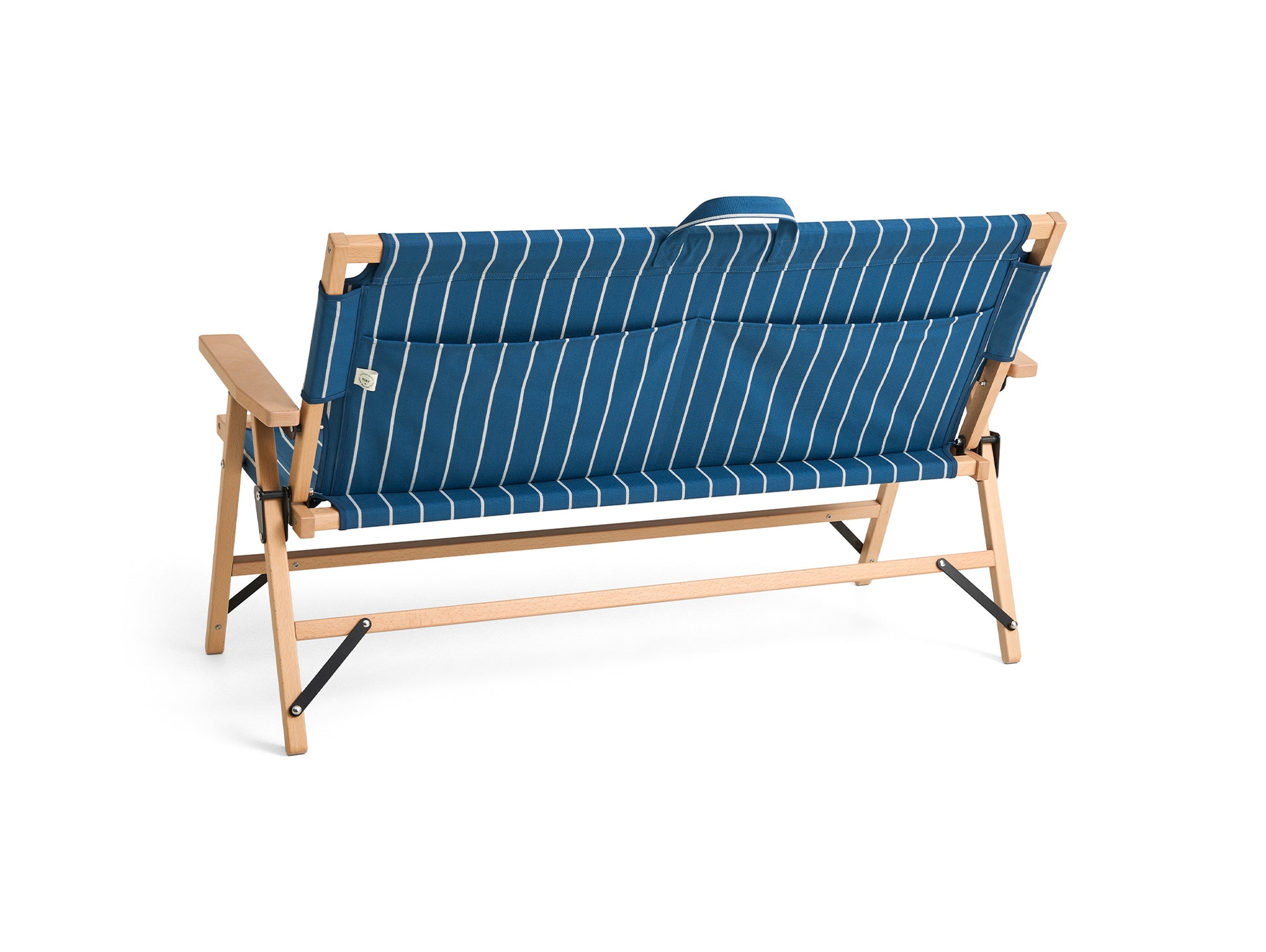 Outdoor Market Folding Sofa by HAY - Blue with Beige Stripe