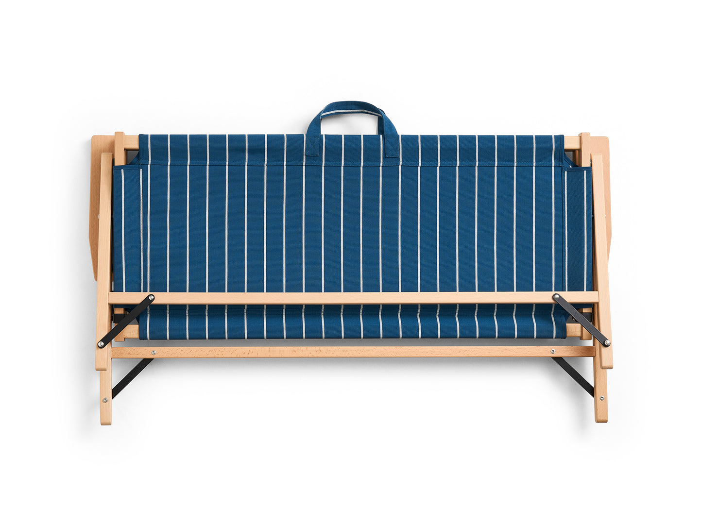 Outdoor Market Folding Sofa by HAY - Blue with Beige Stripe