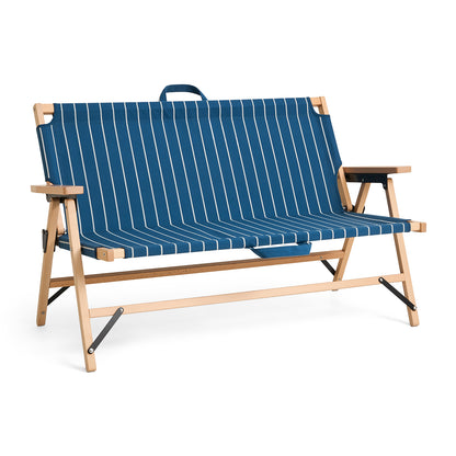 Outdoor Market Folding Sofa by HAY - Blue with Beige Stripe