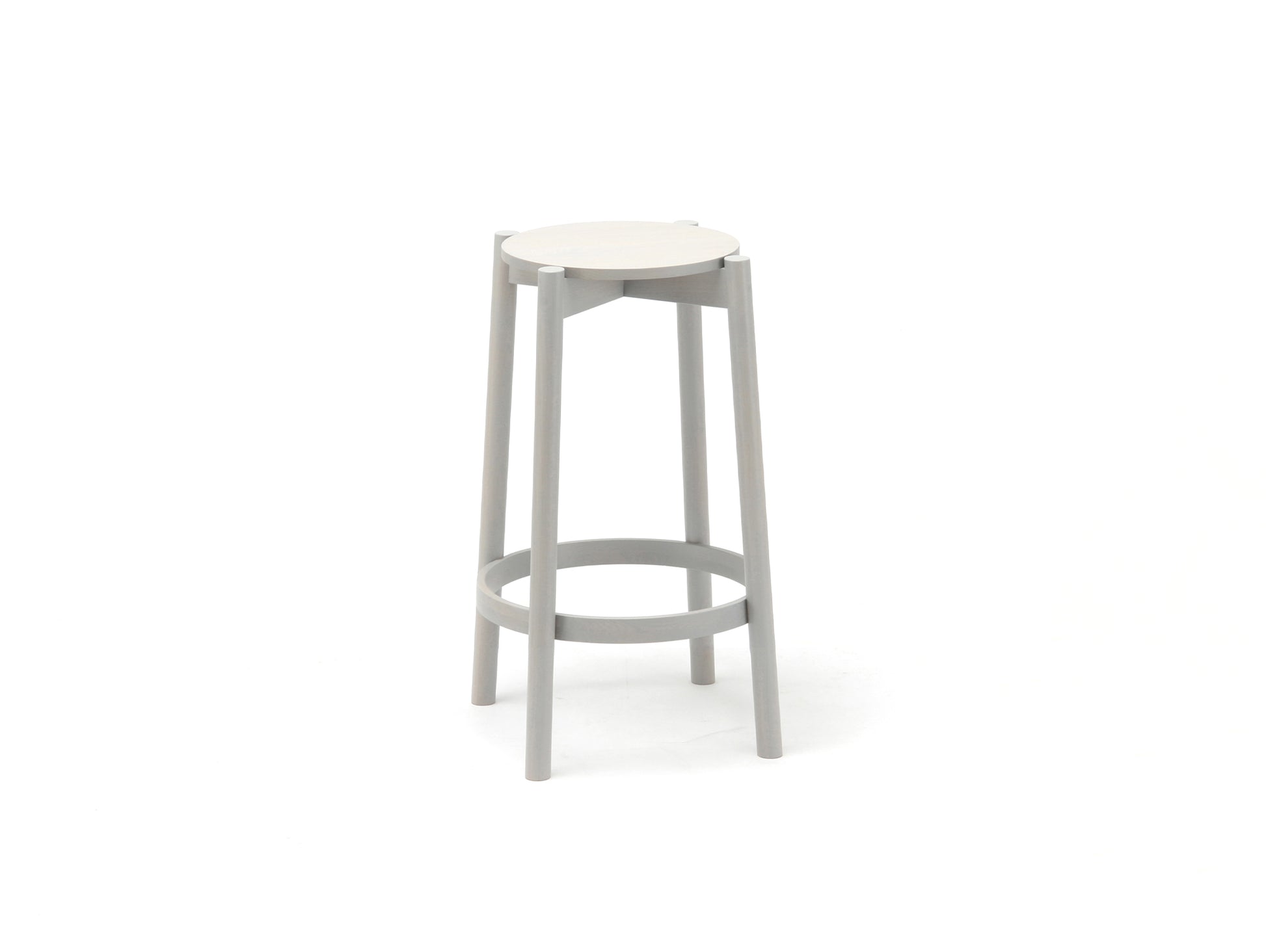 Castor Barstool by Karimoku New Standard - Low / Grain Gray Lacquered Oak