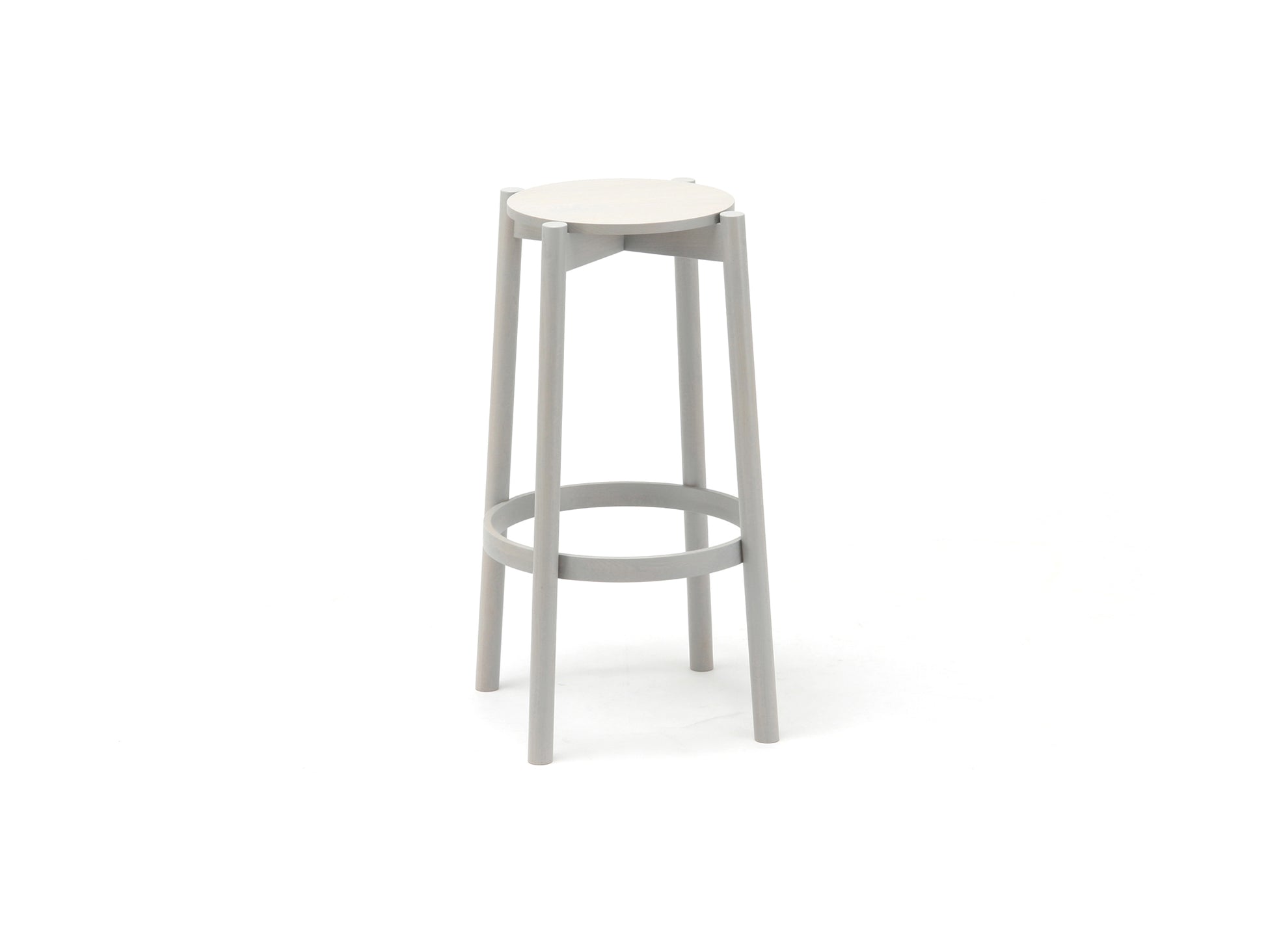 Castor Barstool by Karimoku New Standard - High / Grain Gray Lacquered Oak