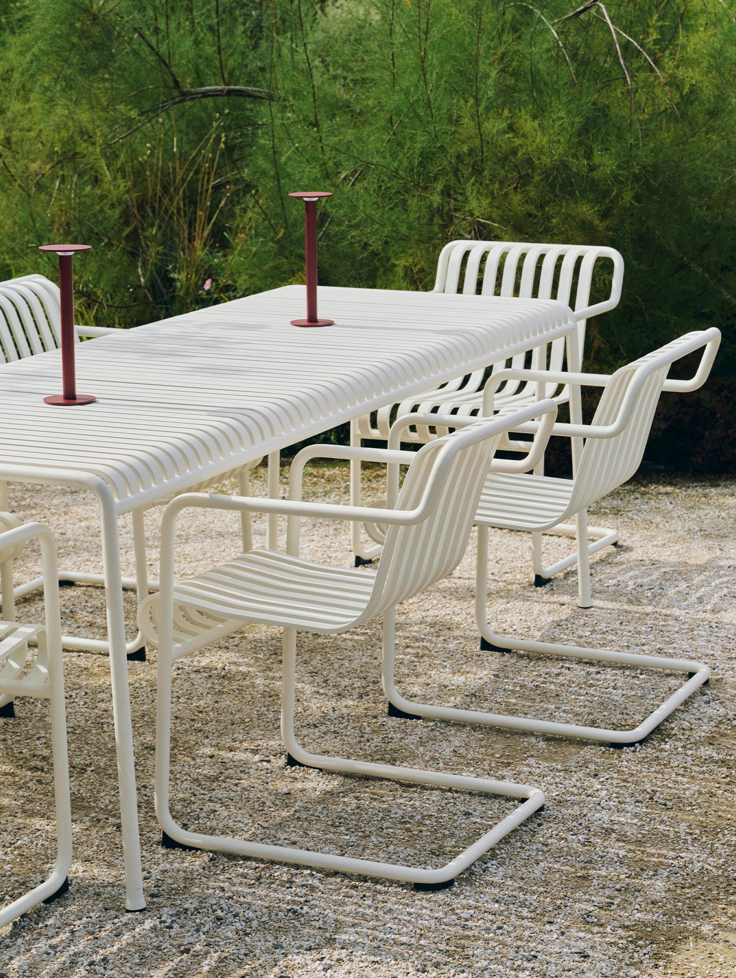 Palissade Cantilever Dining Armchair / Cream White