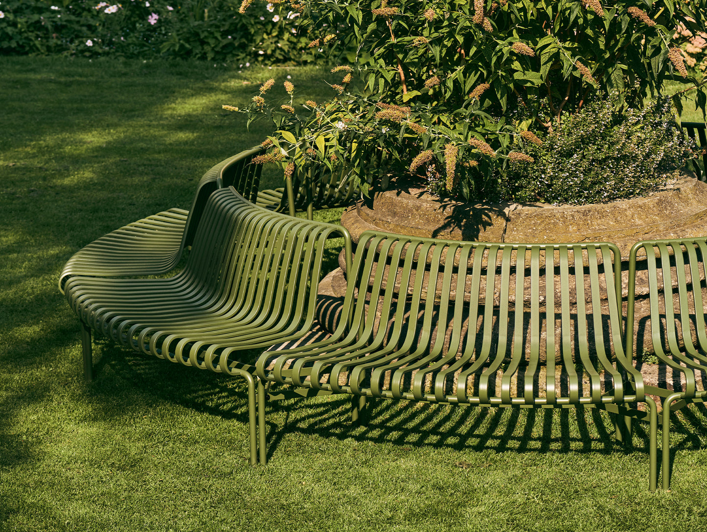 Palissade Park Dining Bench - Out-Out Starter Set by HAY - Olive