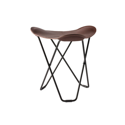 Pampa Flying Goose Stool by Cuero - Black Frame / Chocolate  Leather