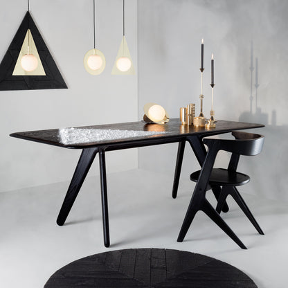 Slab Dining Table by Tom Dixon - 200 cm / Lacquered Black Oak 