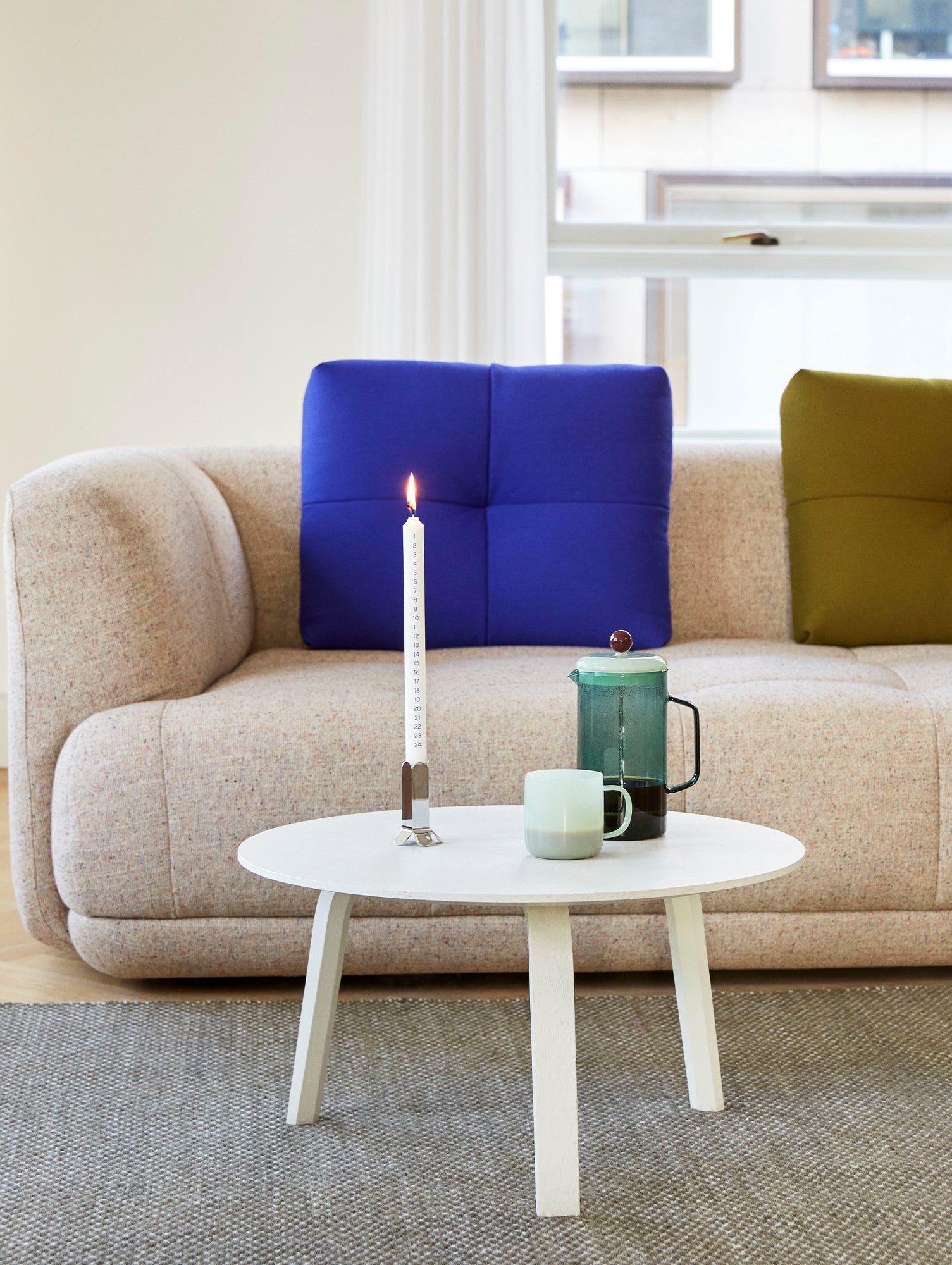 Bella Coffee Table by HAY - D60, H32 / White Oak