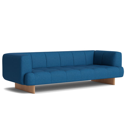 Quilton Lift 3-Seater Sofa by HAY - Lacquered Oak Base / Naveli 753