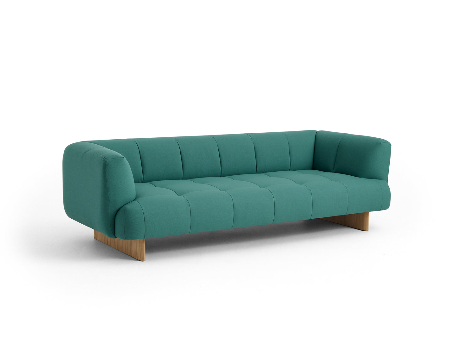 Quilton Lift 3-Seater Sofa by HAY - Lacquered Oak Base / Naveli 953