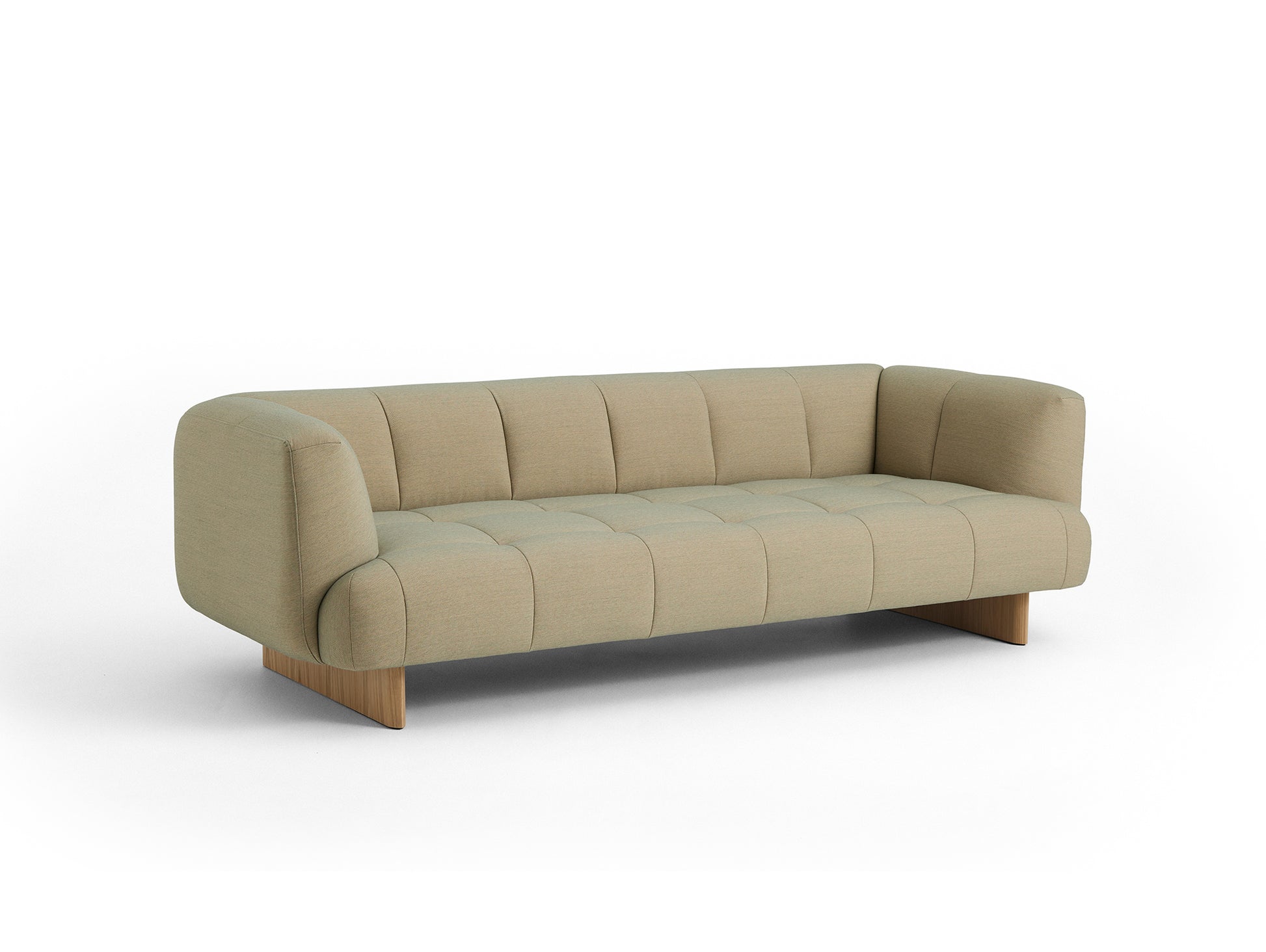 Quilton Lift 3-Seater Sofa by HAY - Lacquered Oak Base / Steelcut Quartet 924